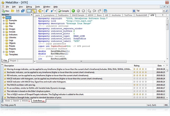 Development of technical indicators in MetaEditor Development of technical indicators in MetaEditor