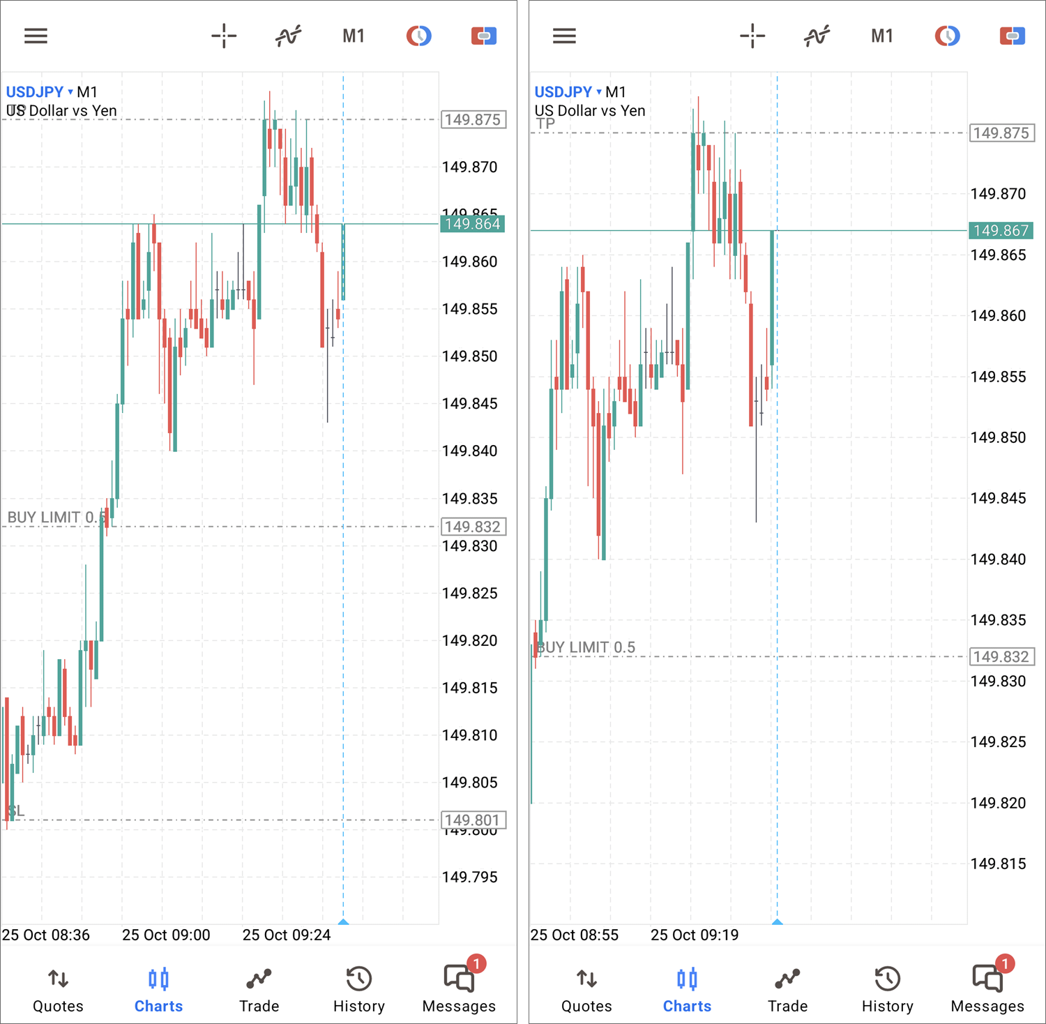 Improved right chart border adjustment