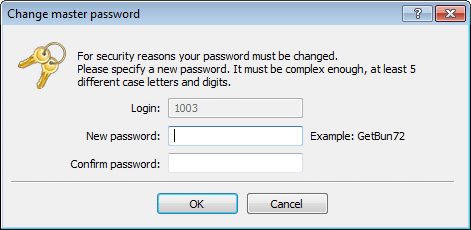 Forced change of the master password