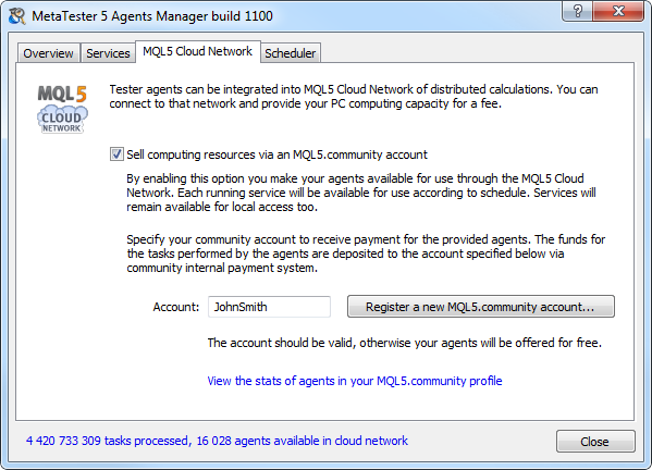 MQL5 Cloud Network MQL5 Cloud Network
