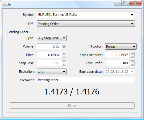 Pending order Pending order