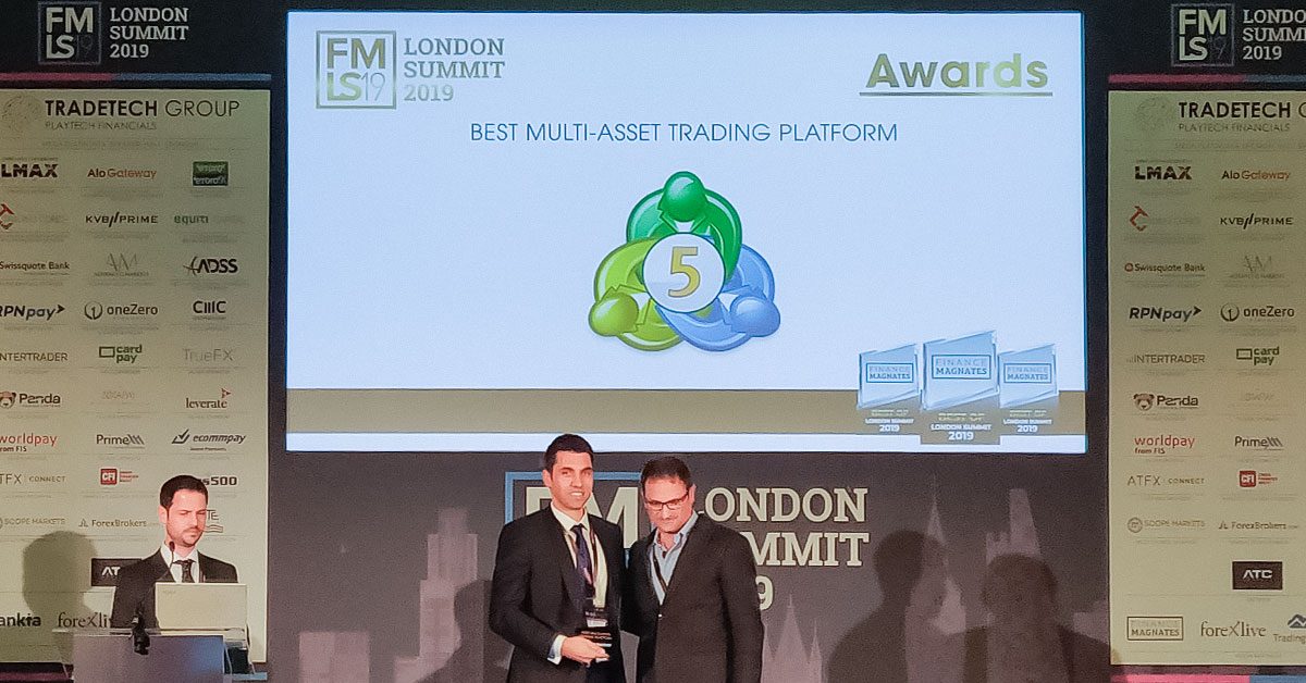 MetaTrader 5がLondon Summit Awards 2019の「ベストFX取引プラットフォーム」と「ベストマルチアセット取引プラットフォーム」カテゴリで受賞