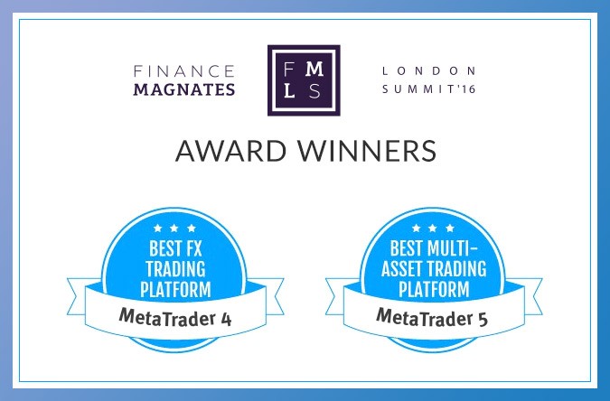 MetaTraderプラットフォームが2016ファイナンス・マグネイト・ロンドンサミット・アワードでベストFX取引プラットフォームとベスト多通貨取引プラットフォーム賞を受賞