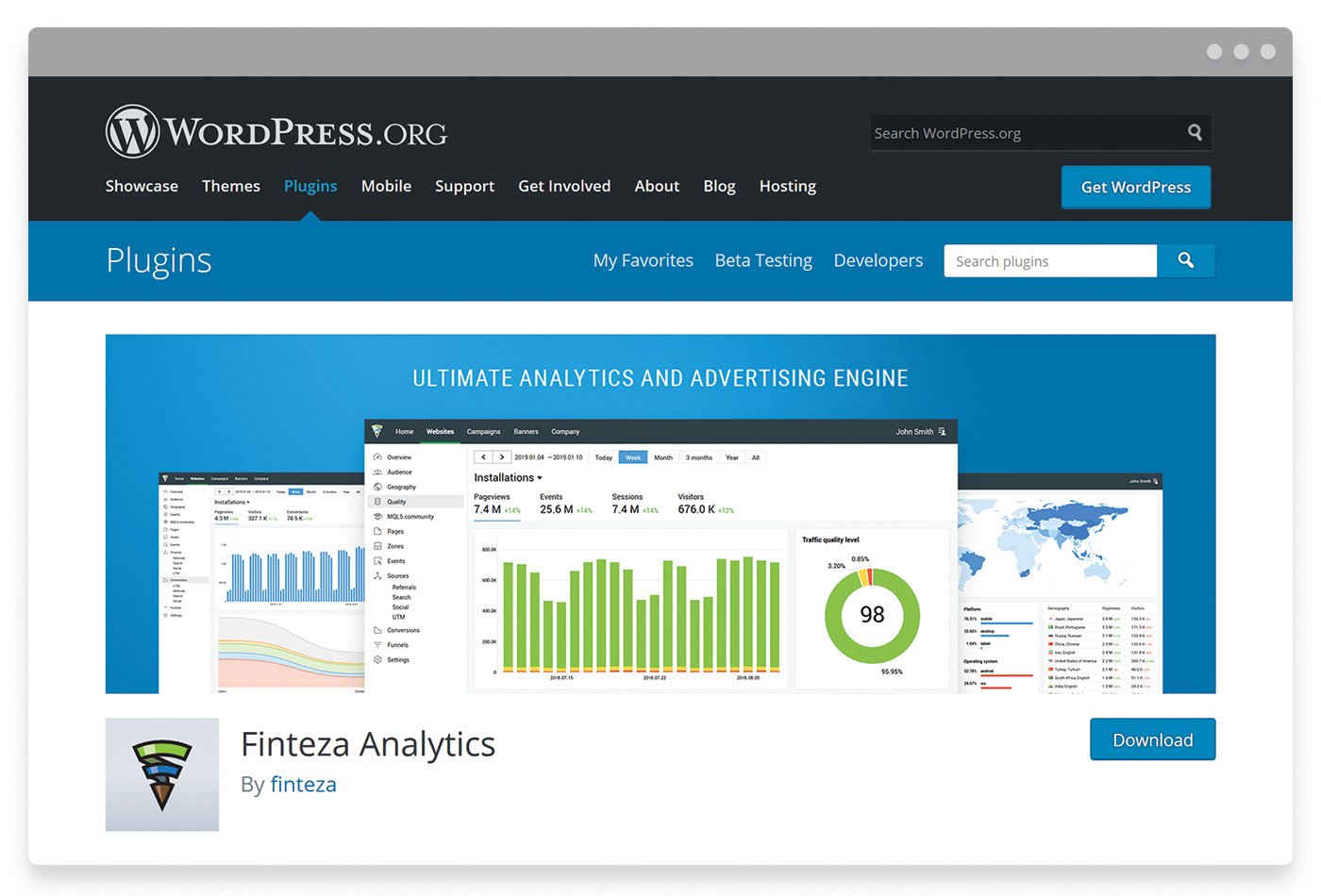 Das kostenlose Plugin zur Integration von Finteza Web Analytics in WordPress Websites