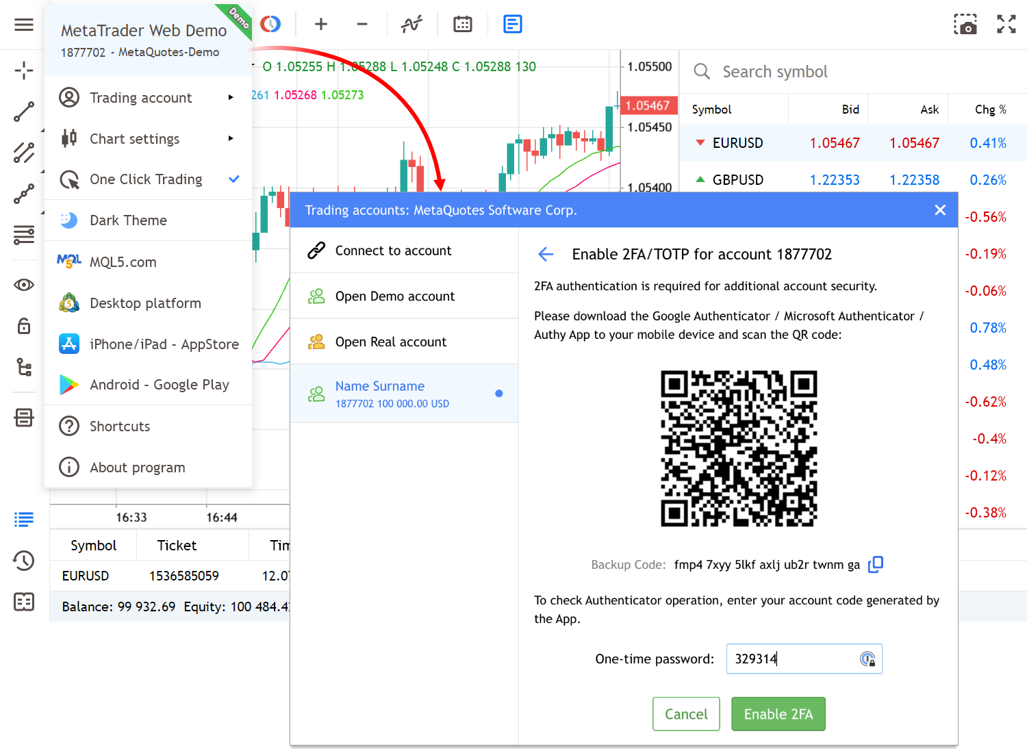 Google Authenticatorや類似のアプリを使った2FA/TOTP認証に対応