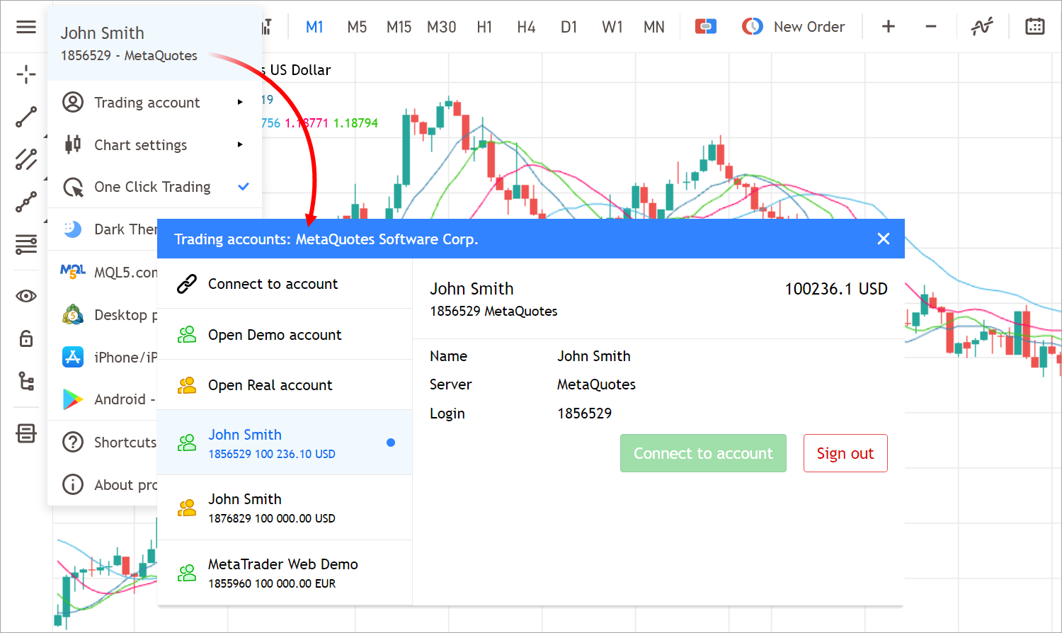 Amélioration de l'accès aux données du compte de trading