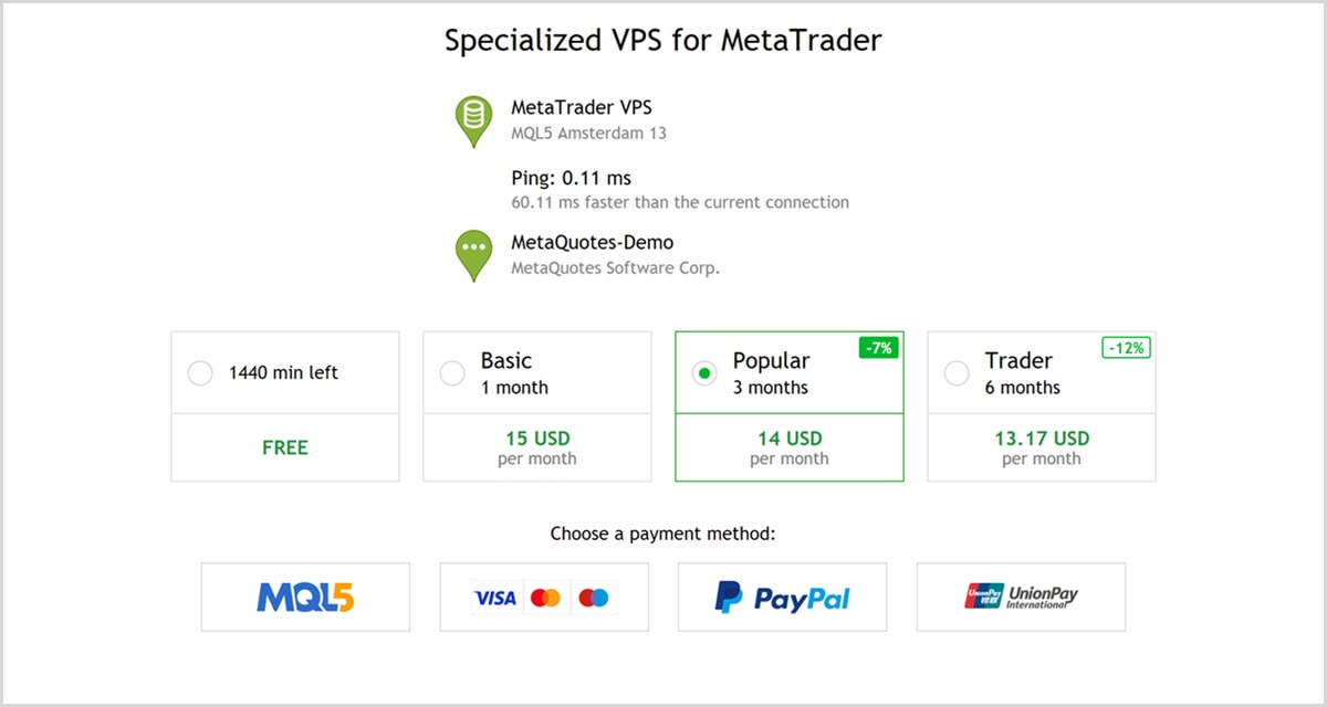 Solo deberá seleccionar la tarifa y el método de pago, y luego iniciar la transferencia de datos