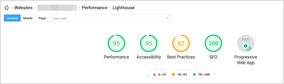 Lighthouse Report provides a comprehensive audit of the entire website