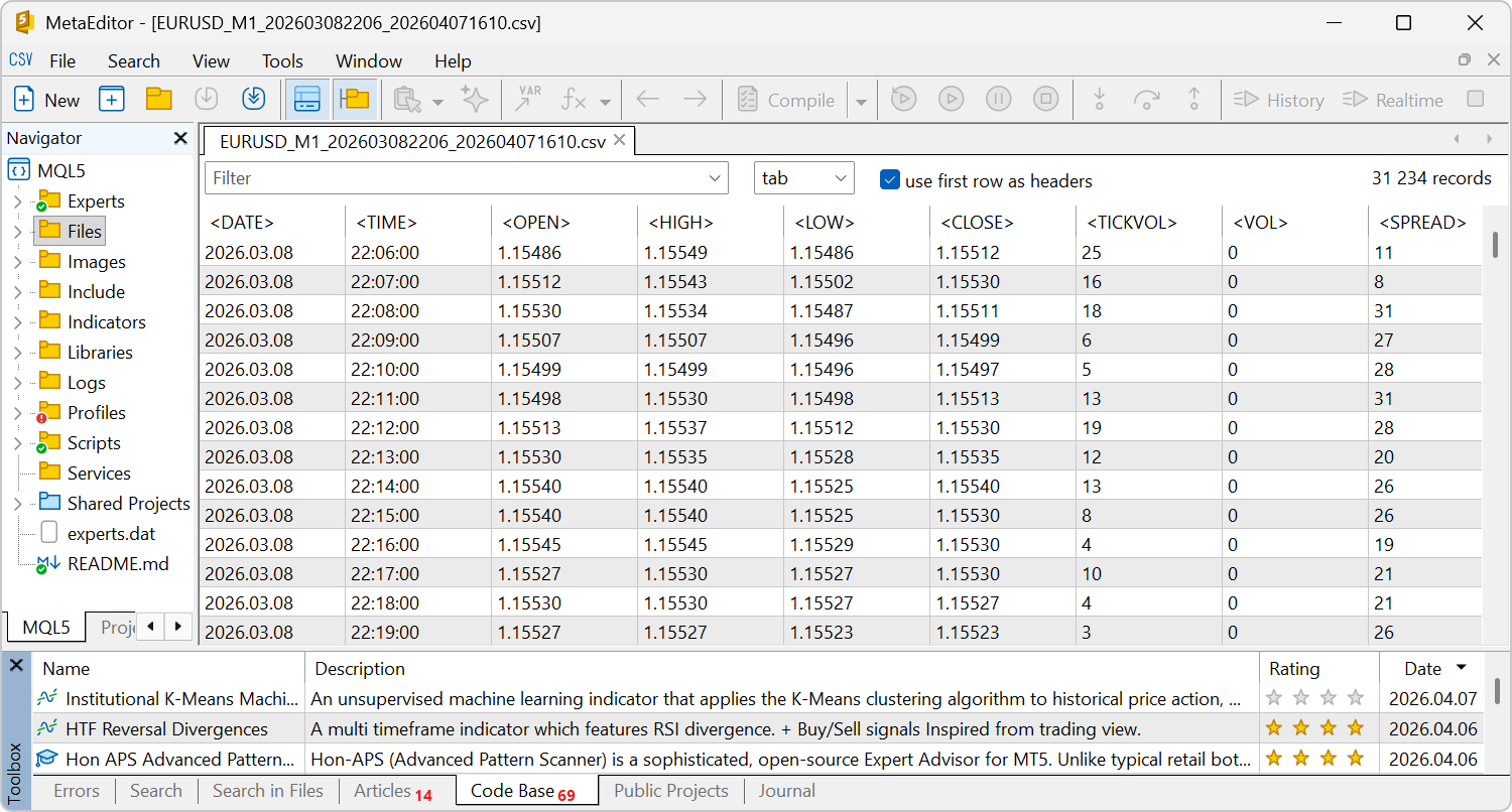 CSV table view feature added
