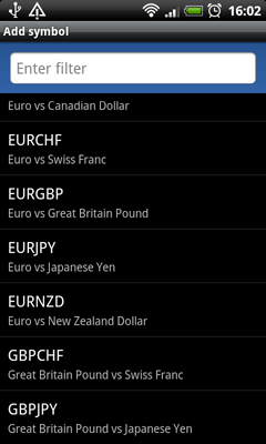 MetaTrader 5 Android: Add Symbols