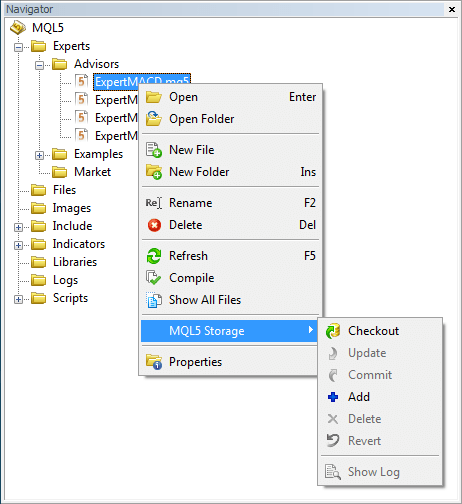 MQL5 Storage