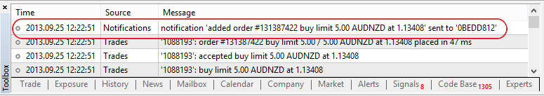 Added ability to send push notifications of transactions occurring on the client account