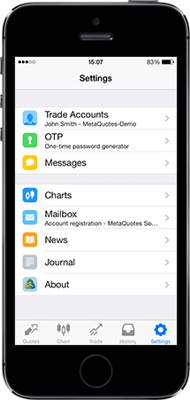 Nuevo MetaTrader 5 para iOS con el soporte de autorización OTP de dos factores y acompañamiento vocal VoiceOver 