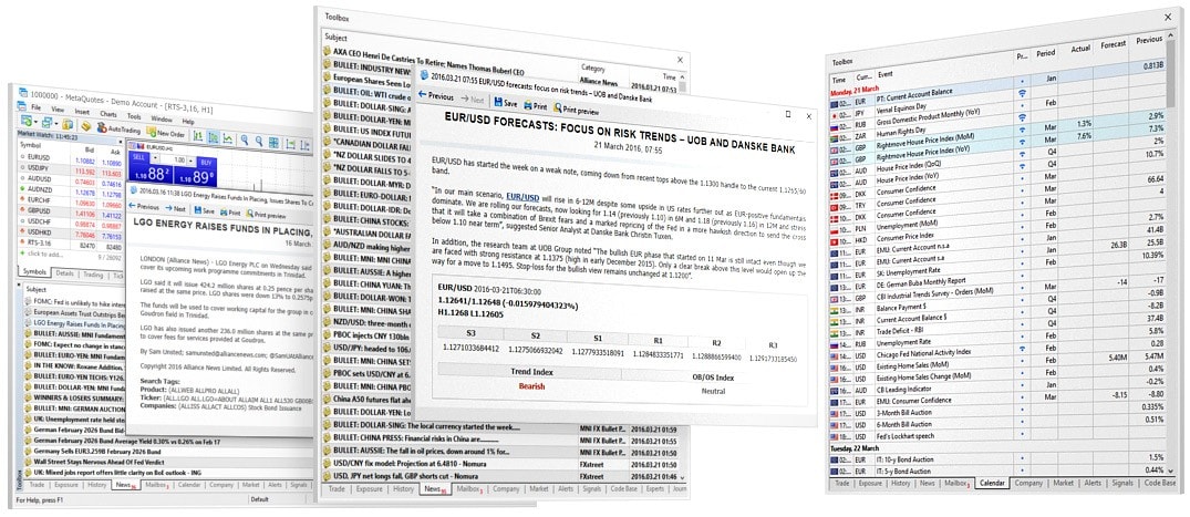 تحلیل بنیادی در رابط کاربری MetaTrader5/آموزش مفیدتریدر