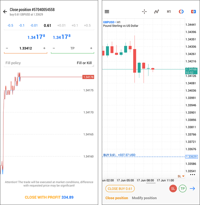 Closing a Position