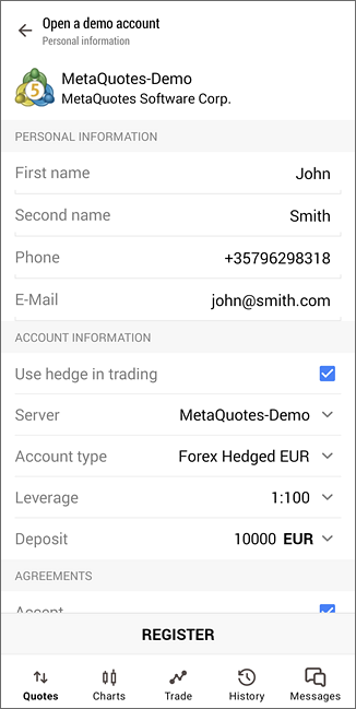 forex demo metatrader 5)