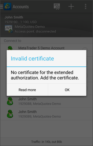 Invalid certificate