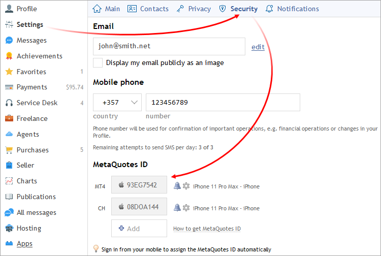 Profil utilisateur de la MQL5.community