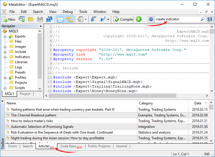 Articles sur la programmation MQL4/MQL5