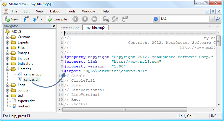 Importing functions from DLL