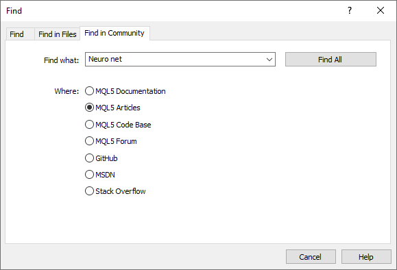 Suche in der MQL5.community