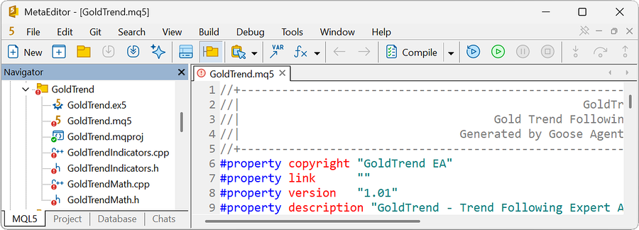 Modified files marking