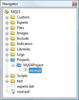 Projects folder