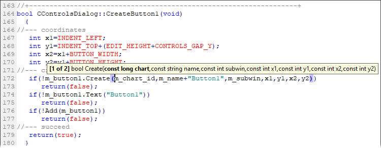 Information on parameters