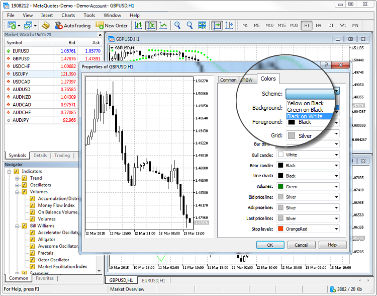 Chart Farben wechseln