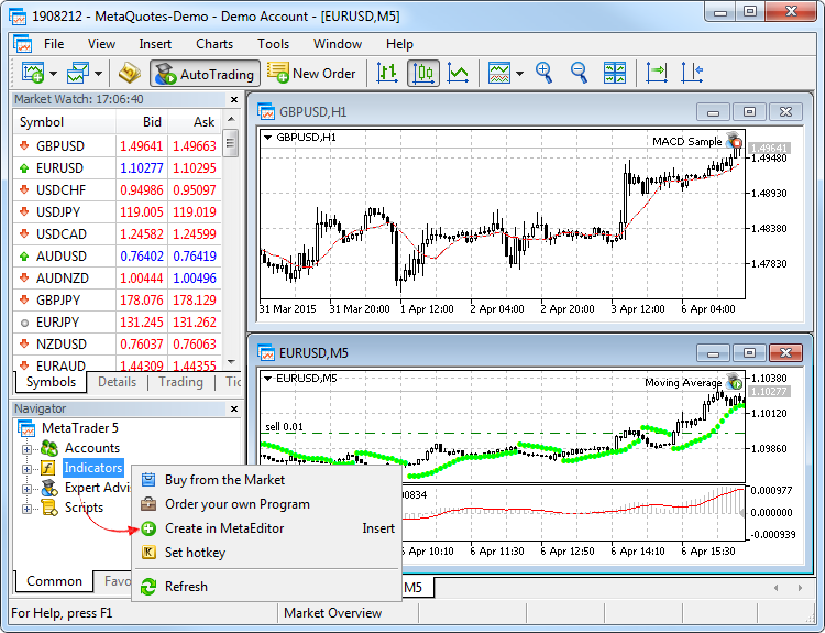 Start creating a trading application