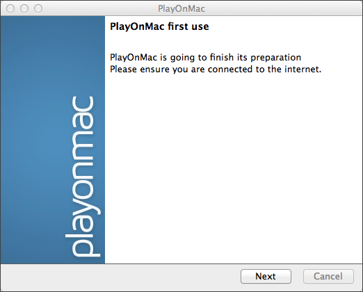 Attendez pendant que le programme d'installation de PlayOnMac vérifie et installe les composants