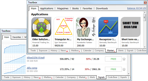 Servicios adicionales - trading por copiado, tienda de robots comerciales y encargo del desarrollo del programa