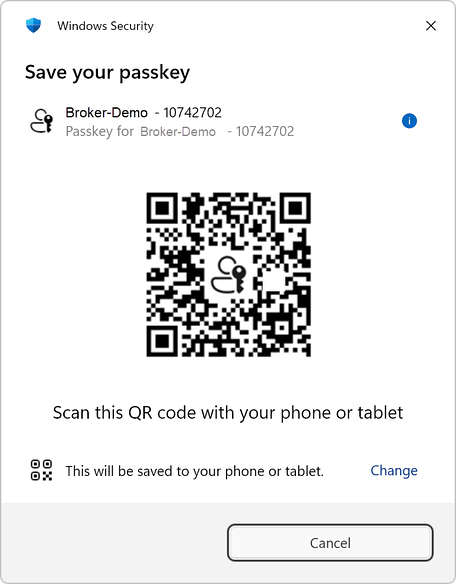 Storing a passkey Storing a passkey
