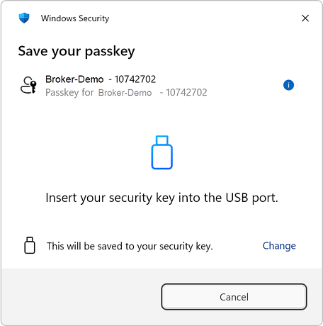 Storing a passkey Storing a passkey