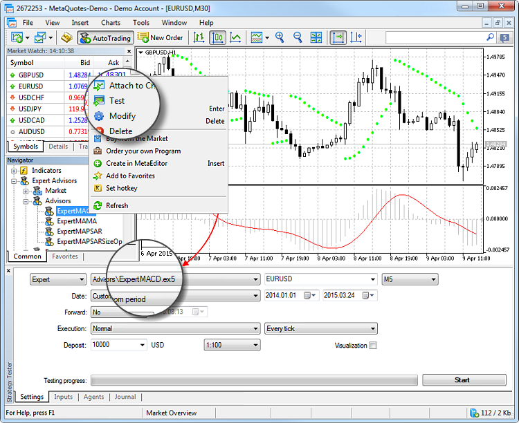 Comment sélectionner un robot de trading à tester