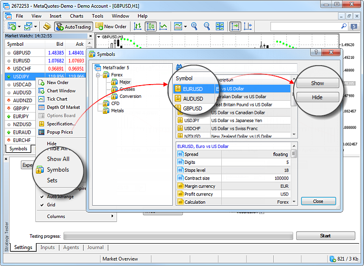 Enable required symbols in Market Watch for multi-currency Expert Advisors