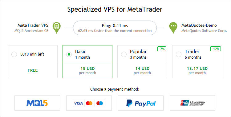 Read the terms of hosting and select a subscription