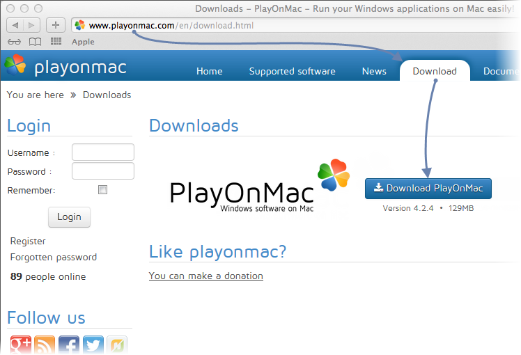 Скачайте PlayOnMac